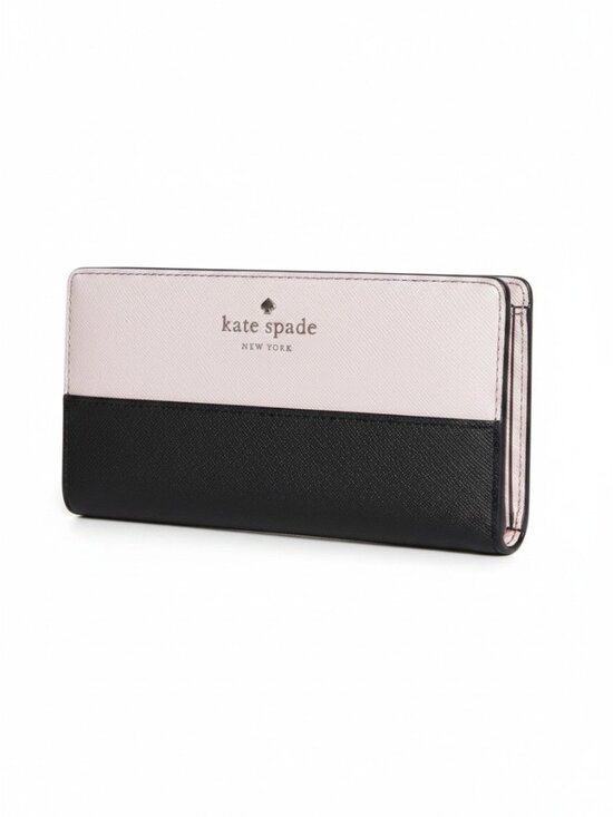 kate spade new york Handbags - Kate Spade Stacy Wallet Cream Black Saffiano Leather Bifold